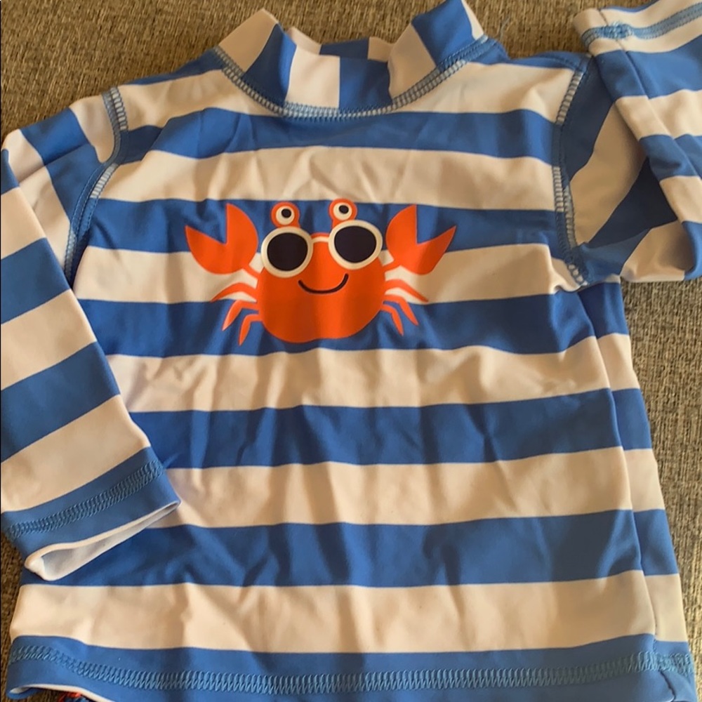Little Me 6-9M Infant Rash Guard /Swimming Trunks - Picture 2 of 6